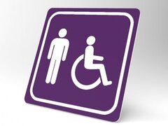 Placuta violeta pentru wc barbati cu handicap